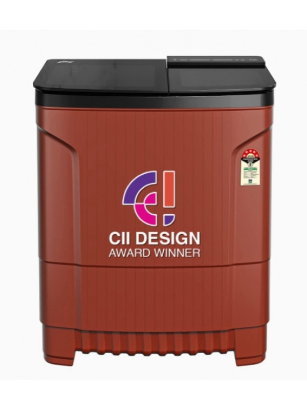 Washing Machine: Godrej 8 Kg 5 Star With 460 PowerMax Wash Motor Semi-Automatic Top Load Boderless Design Washing Machine Appliance (WSEDGE ULT 80 5.0 DB2M CSRD, Crystal Red, With Toughened Glass Lid)